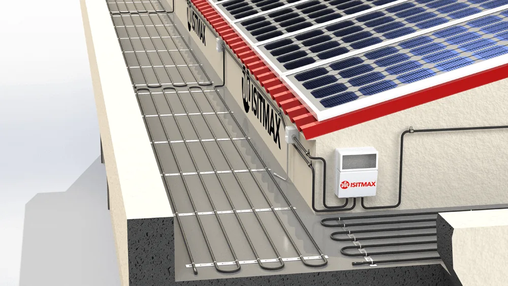 Valley and gutter heating cable laid inside a roof gutter — ISITMAX